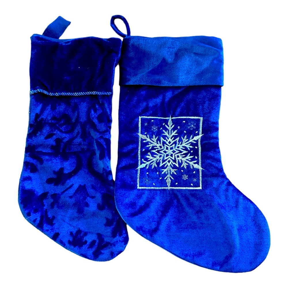 2 Blue Christmas Stockings